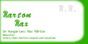 marton max business card